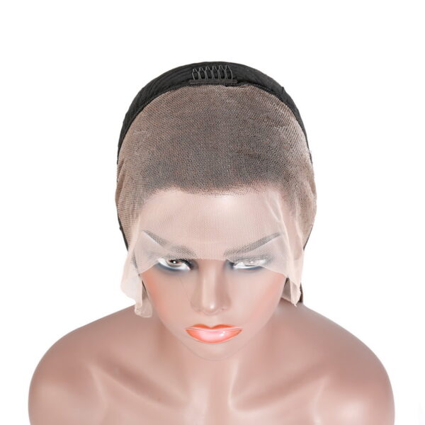 #99J Color Human Hair Straight Transparent Lace 13x4 Full Frontal Wig - Image 10